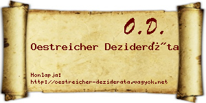 Oestreicher Dezideráta névjegykártya